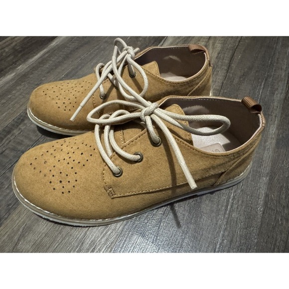 Crazy‎ 8 Boys Dress Shoes Size 1 Brown Toddler Kids Faux Leather - Picture 8 of 11